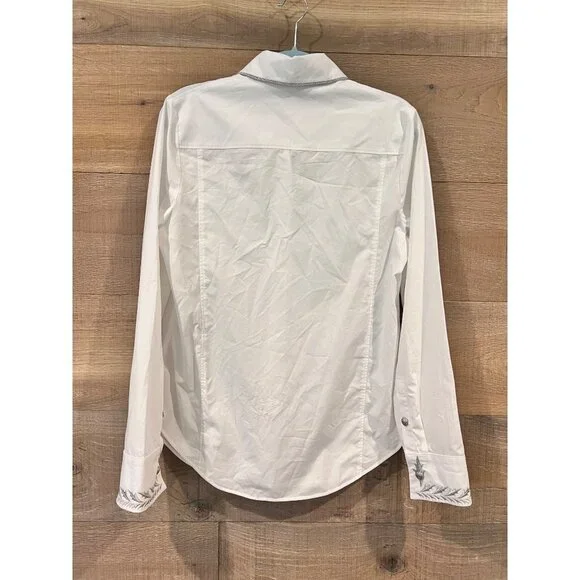 PACO RABANNE women's white embroidered shirt size FR 42/ M
